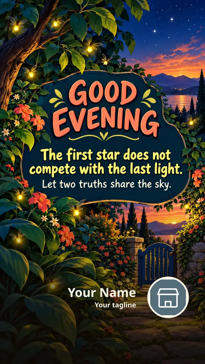 GOOD EVENING - The first star does not compete with the last light. - Good Evening Image