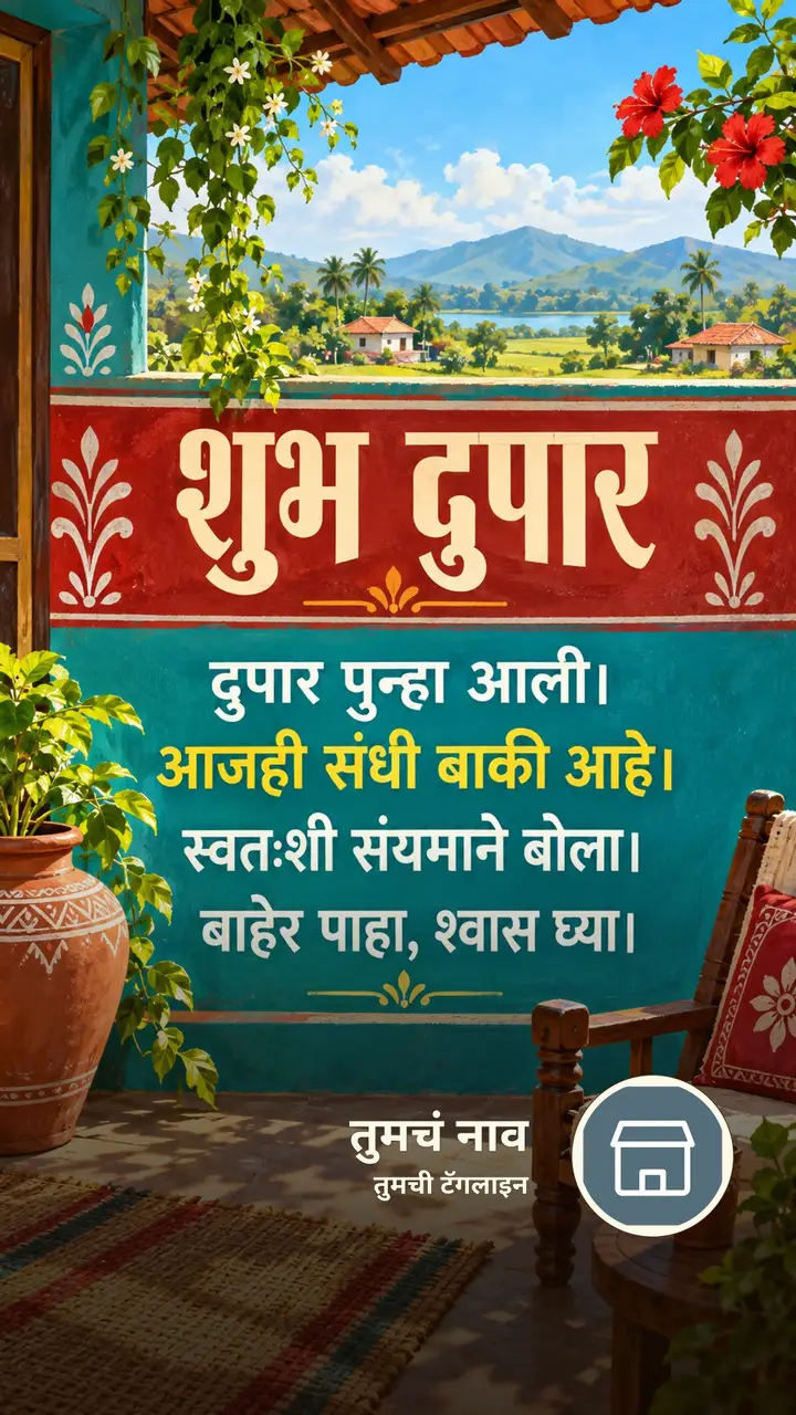शुभ दुपार - दुपार पुन्हा आली। - आजही संधी बाकी आहे। - Shubh Dupar Image