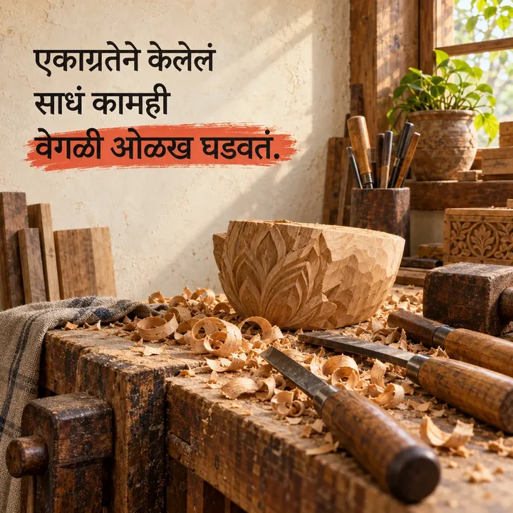एकाग्रतेने केलेलं - Motivation Image