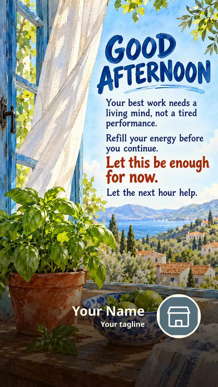 GOOD AFTERNOON - Your best work needs a living mind, not a tired - Afternoon Image