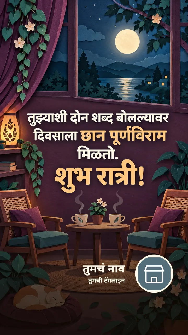 तुझ्याशी दोन शब्द बोलल्यावर - Shubh Ratri Image, चंद्र, मित्र
