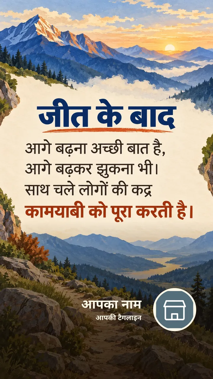 जीत के बाद - Suvichar Image, प्रकृति, पहाड़