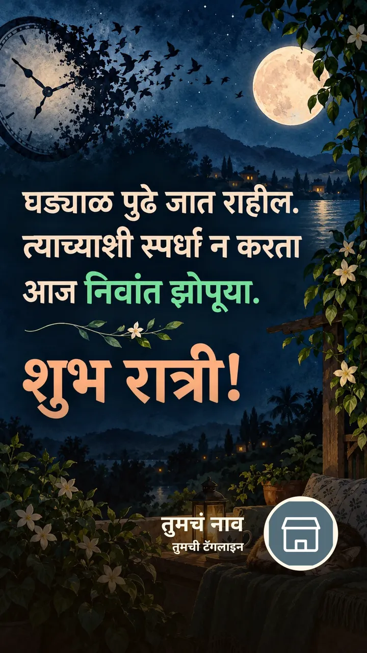 घड्याळ पुढे जात राहील. - Shubh Ratri Image, निसर्ग, चंद्र