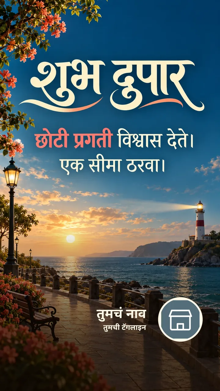 शुभ दुपार - छोटी प्रगती विश्वास देते। - एक सीमा ठरवा। - Shubh Dupar Image