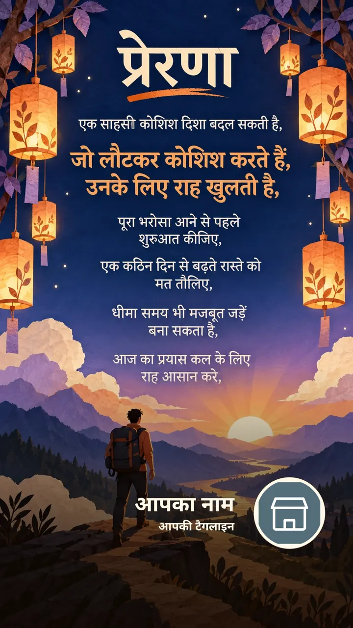 प्रेरणा - एक साहसी कोशिश दिशा बदल सकती है, - जो लौटकर कोशिश करते हैं - Motivational Image, प्रकृति, पहाड़