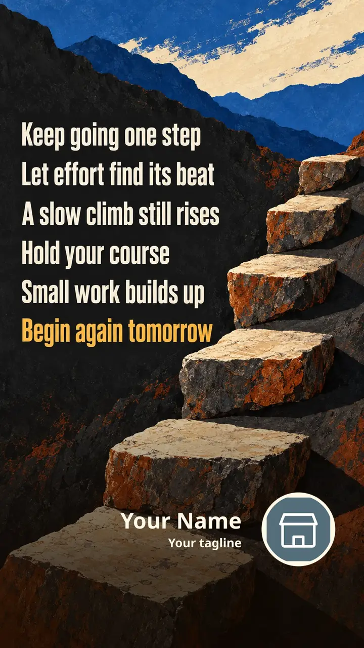 Keep going one step - Motivational Image, Mountains