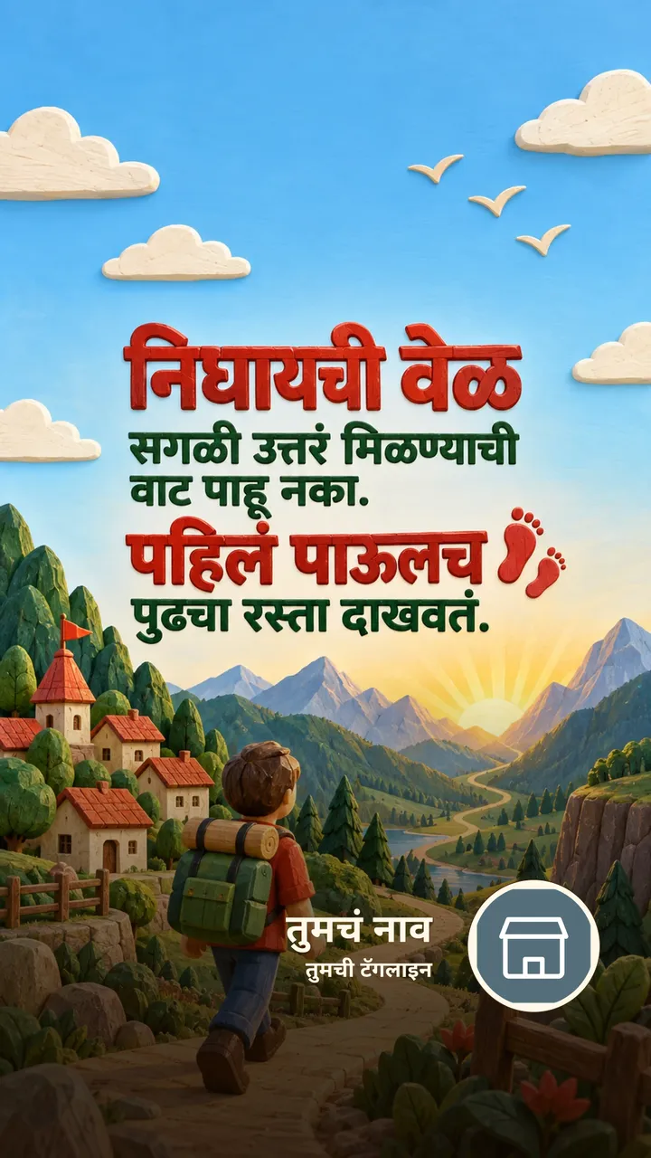निघायची वेळ - Motivation Image, निसर्ग, डोंगर, गाव