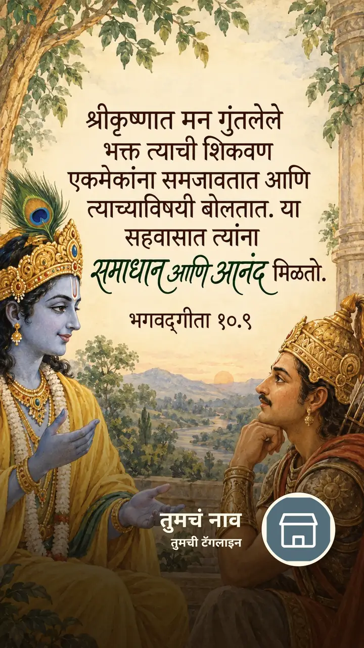श्रीकृष्णात मन गुंतलेले भक्त त्याची शिकवण - Bhakti Image, कृष्ण