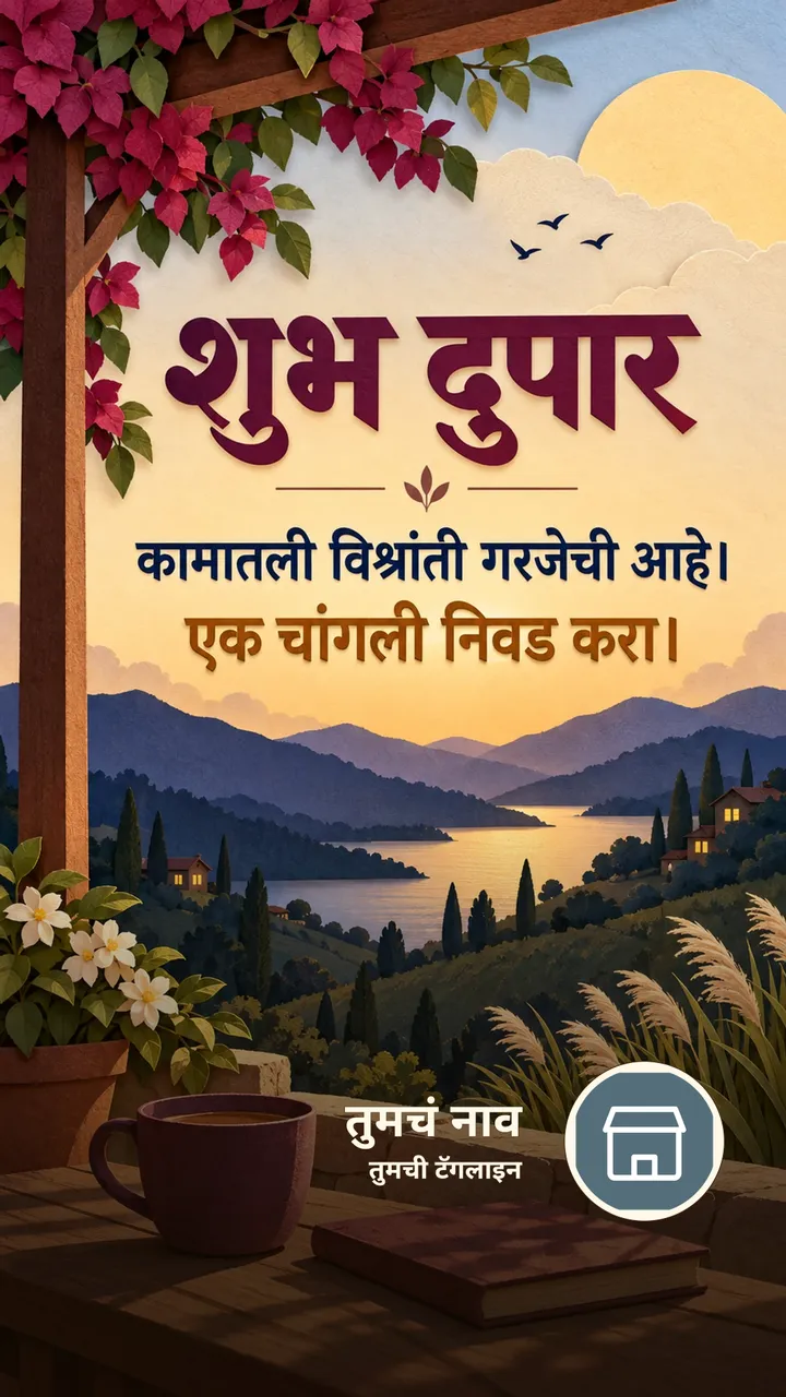 शुभ दुपार - कामातली विश्रांती गरजेची आहे। - एक चांगली - Shubh Dupar Image