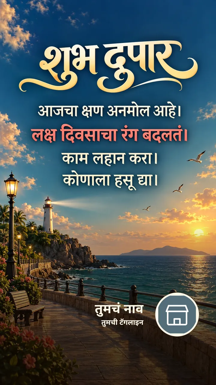 शुभ दुपार - आजचा क्षण अनमोल आहे। - लक्ष दिवसाचा रंग - Shubh Dupar Image