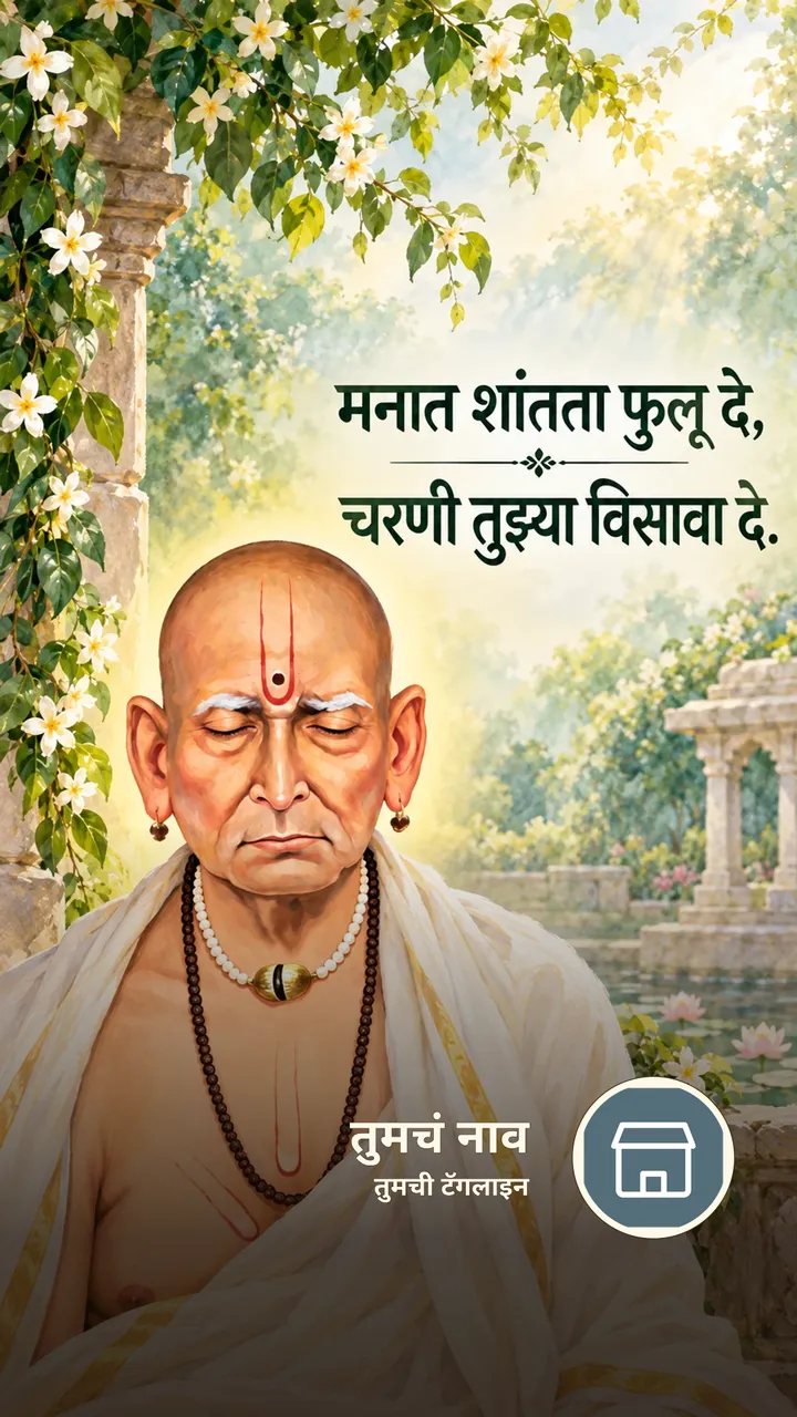 मनात शांतता फुलू दे, - Bhakti Image, स्वामी समर्थ