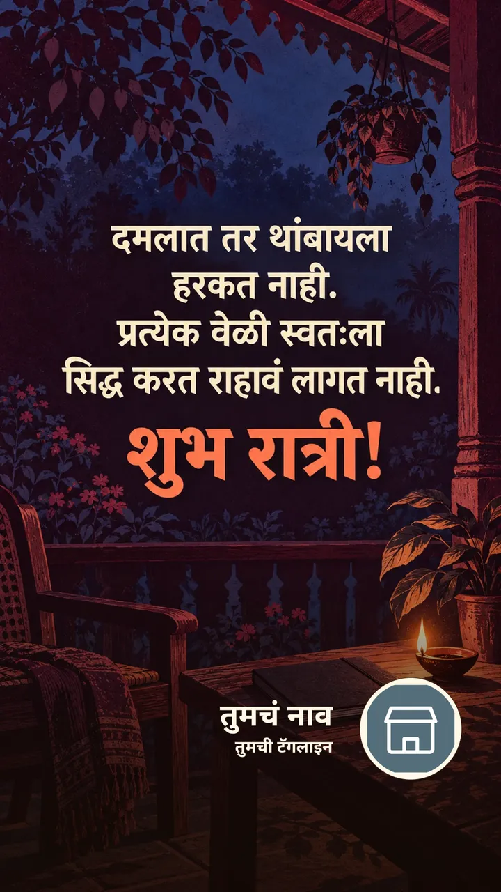 दमलात तर थांबायला - Shubh Ratri Image, फुलं, निसर्ग, गाव