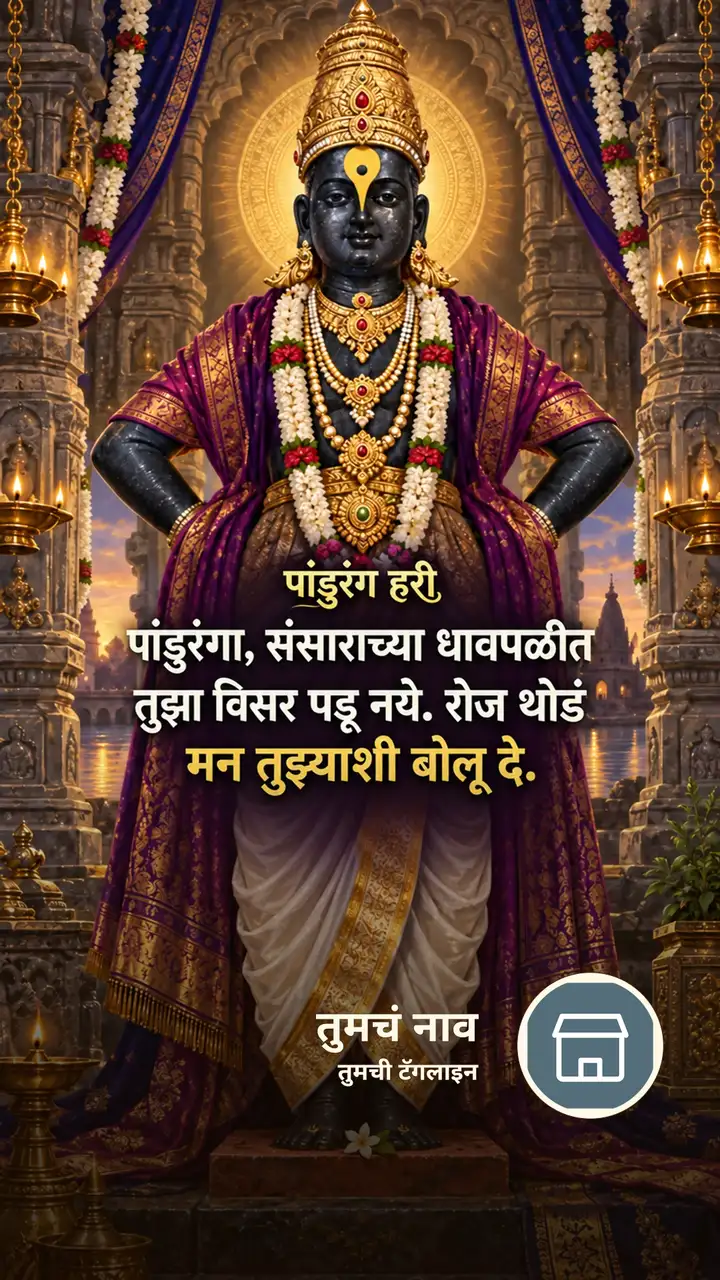 पांडुरंग हरी - पांडुरंगा, संसाराच्या धावपळीत - Bhakti Image, फुलं, नदी, दिवा, विठ्ठल