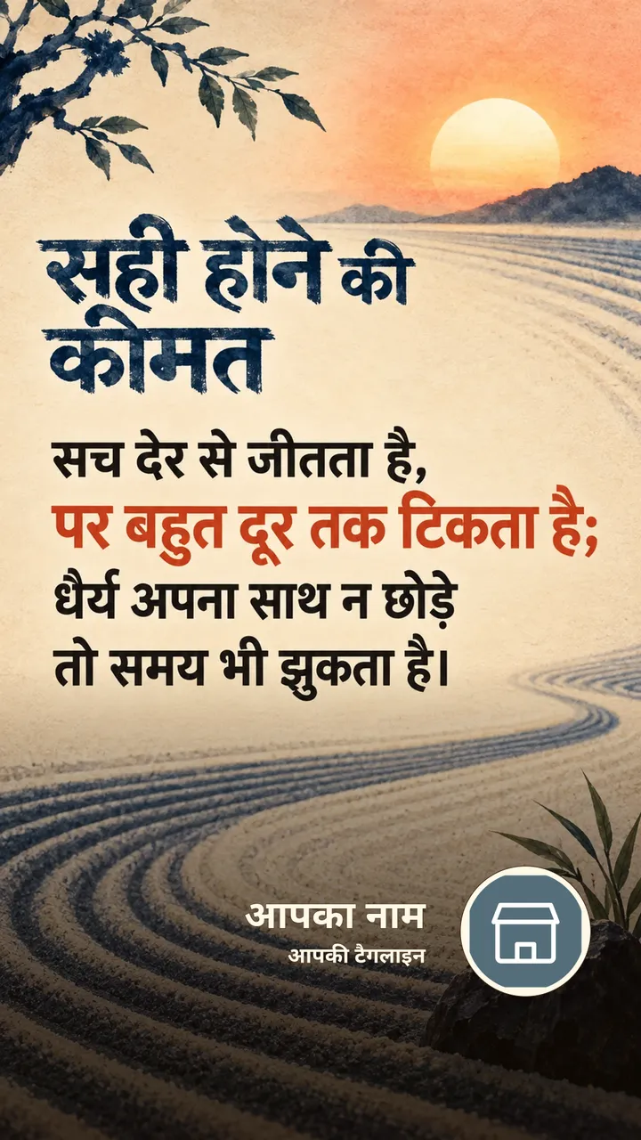 सही होने की कीमत - Suvichar Image, प्रकृति, पहाड़