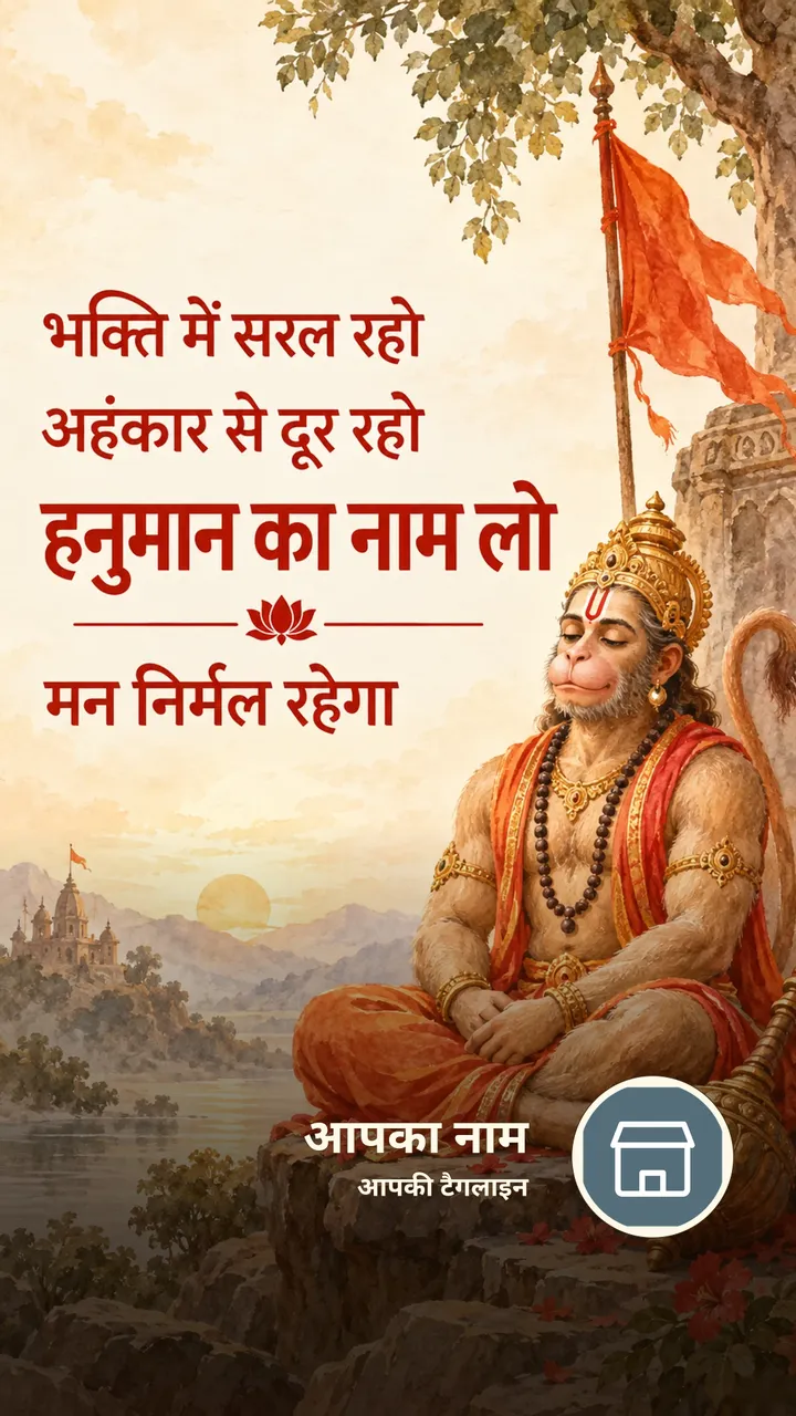 भक्ति में सरल रहो - Bhakti Image, हनुमान