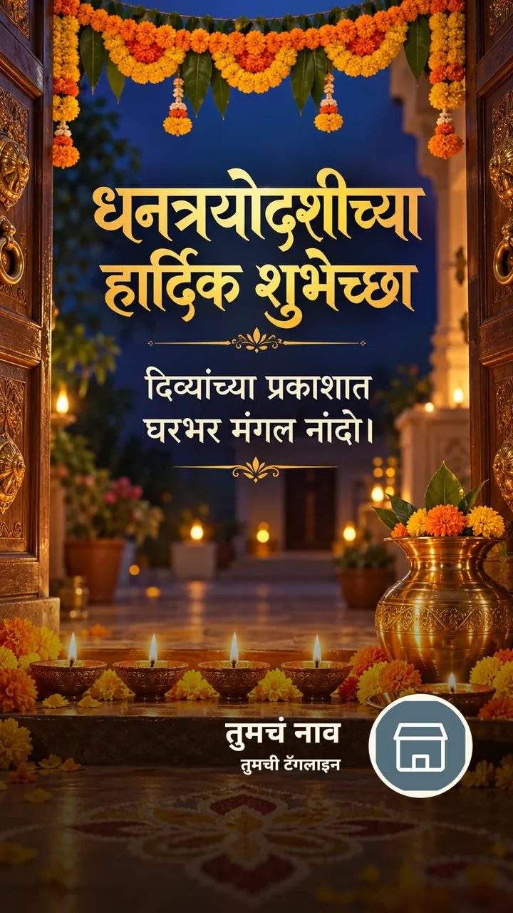 धनत्रयोदशीच्या हार्दिक शुभेच्छा - दिव्यांच्या प्रकाशात - Festival Image, फुलं, निसर्ग, दिवा