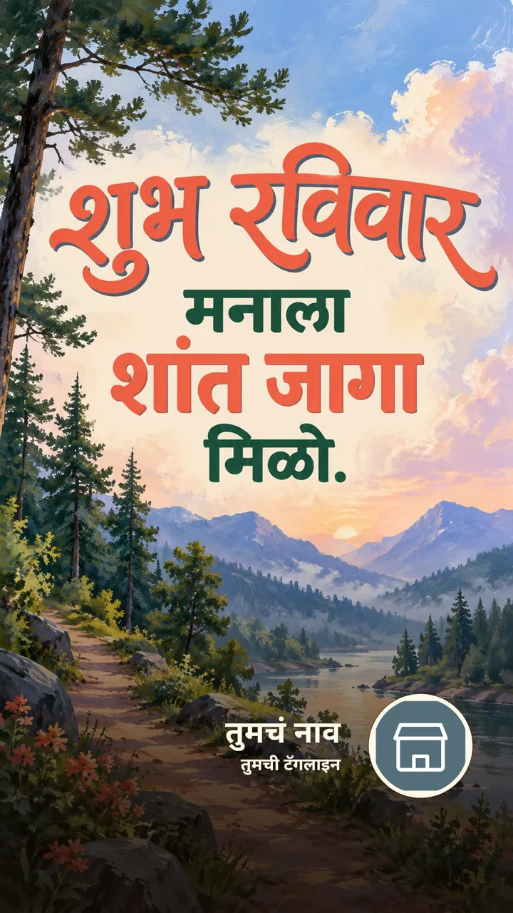 शुभ रविवार - मनाला शांत जागा मिळो. - दिवसभराच्या शुभेच्छा Image, निसर्ग, डोंगर, नदी, आकाश