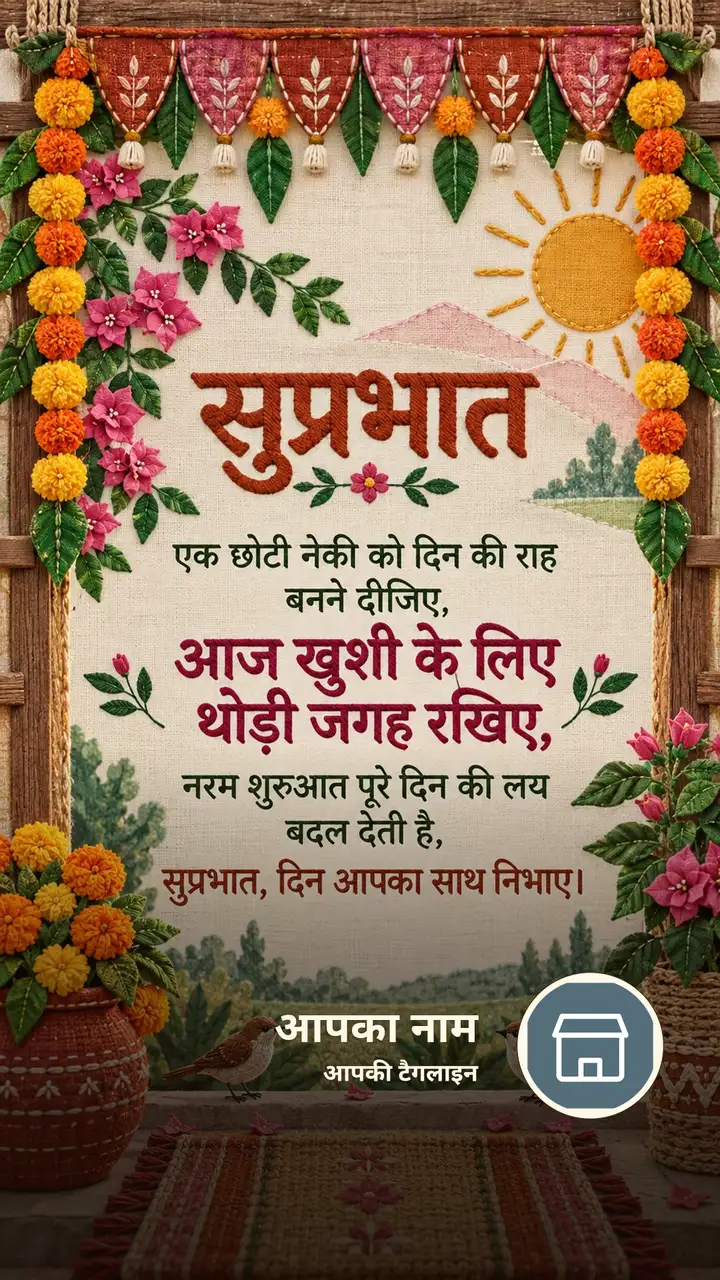 सुप्रभात - एक छोटी नेकी को दिन की राह बनने दीजिए, - आज खुशी के लिए - Suprabhat Image, फूल, सूर्योदय, प्रकृति