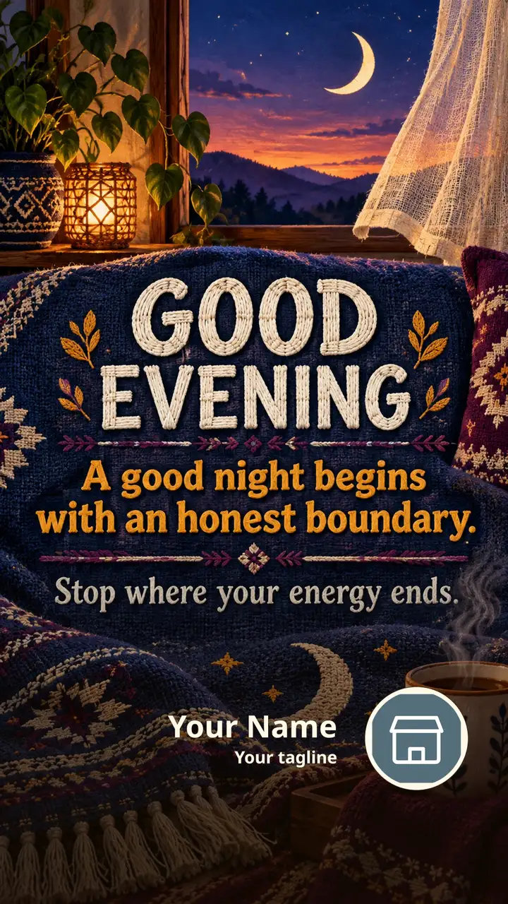 GOOD EVENING - A good night begins with an honest boundary. - Good Evening Image