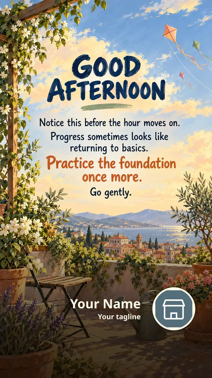 GOOD AFTERNOON - Notice this before the hour moves on. - Progress - Afternoon Image