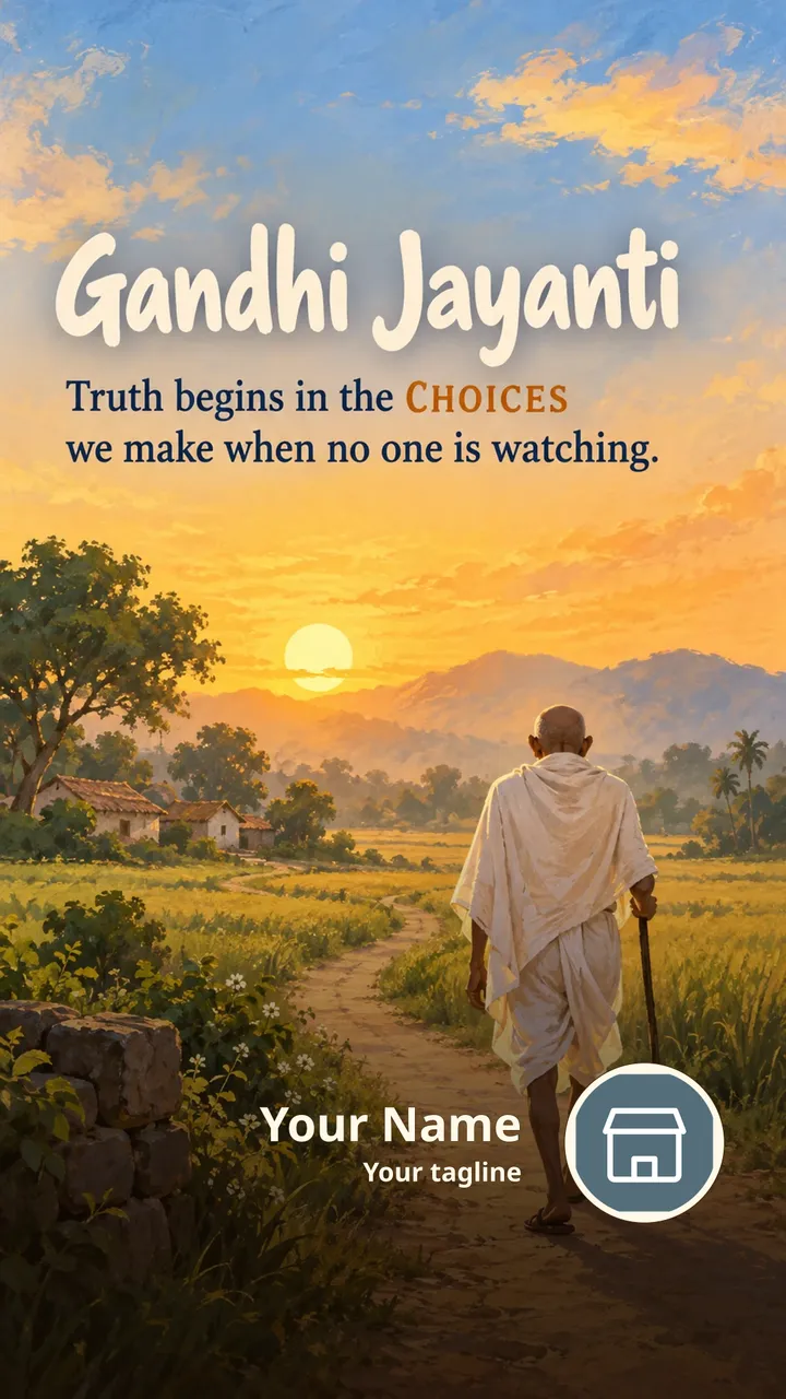 Gandhi Jayanti - Truth begins in the choices - Festival Image, Nature