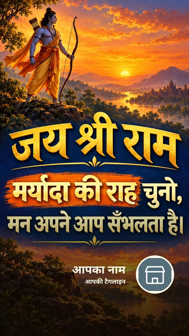 जय श्री राम - मर्यादा की राह चुनो, - Bhakti Image, नदी, राम