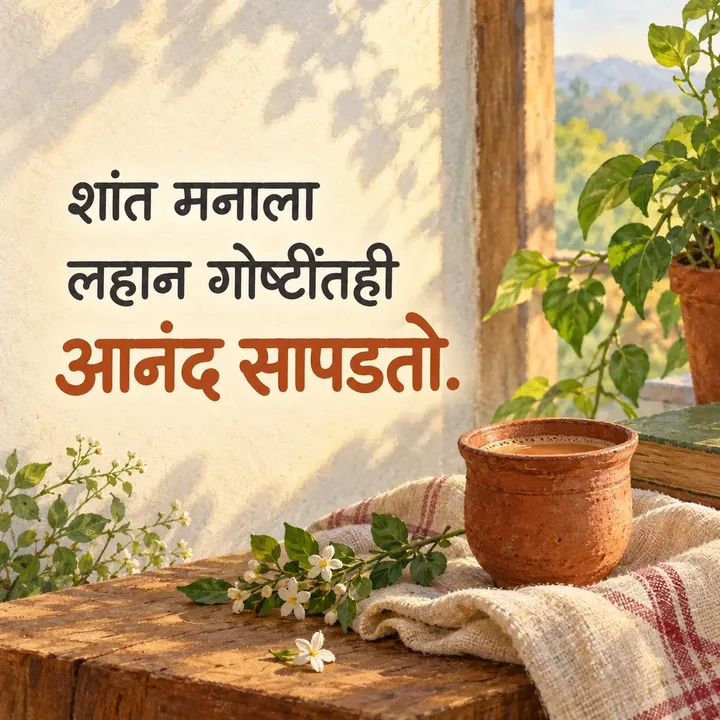शांत मनाला - Suvichar Image, फुलं