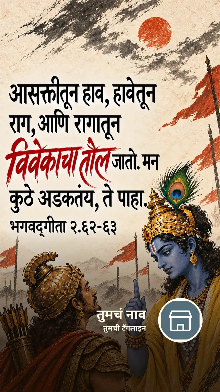 आसक्तीतून हाव, हावेतून राग, आणि रागातून - Bhakti Image, कृष्ण