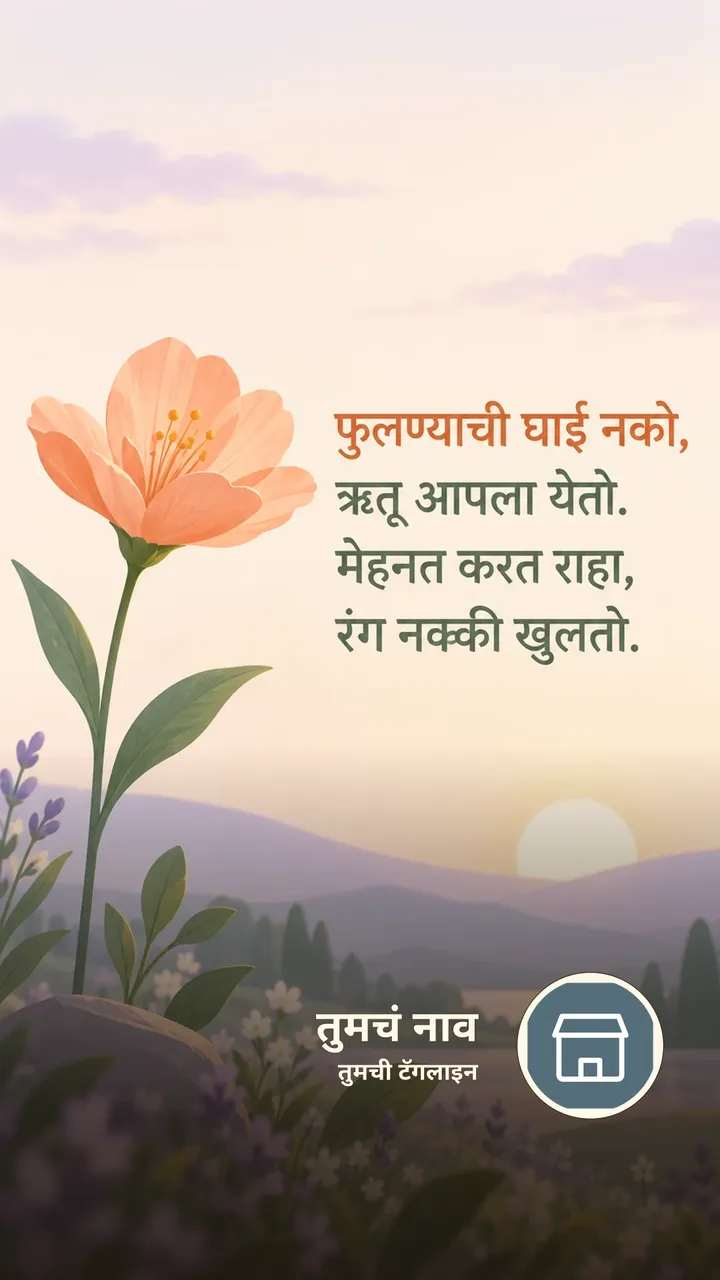 फुलण्याची घाई नको, - Motivation Image, फुलं
