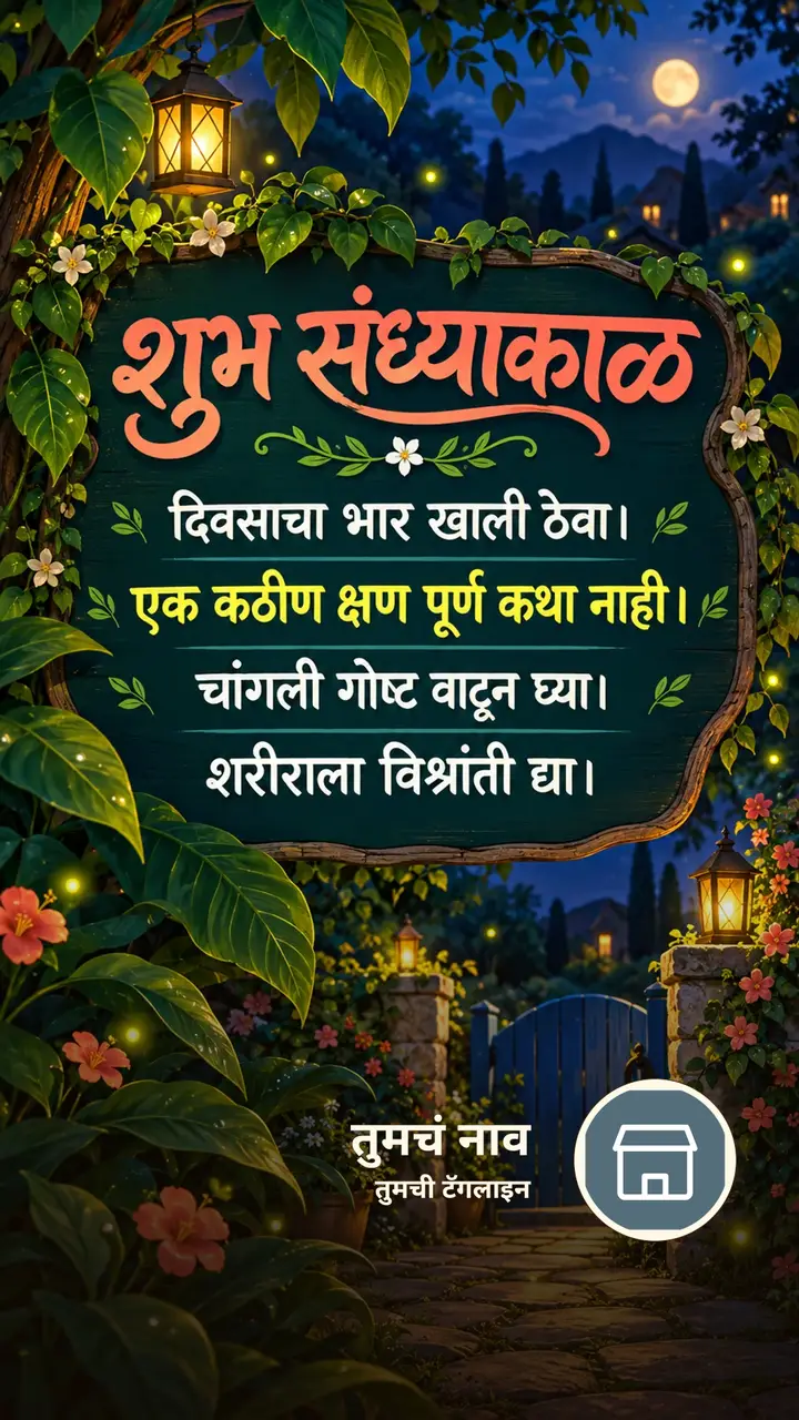 शुभ संध्याकाळ - दिवसाचा भार खाली ठेवा। - एक कठीण क्षण पूर्ण कथा नाही। - Sandhyakal Image