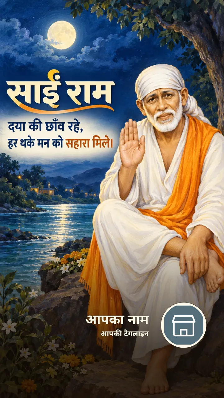 साईं राम - Bhakti Image, फूल, नदी, साईं बाबा