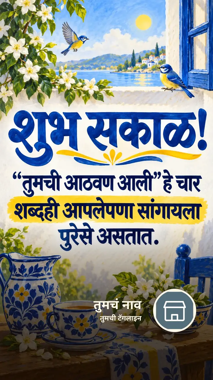 शुभ सकाळ! - “तुमची आठवण आली” हे चार - Shubh Sakal Image, फुलं, पक्षी