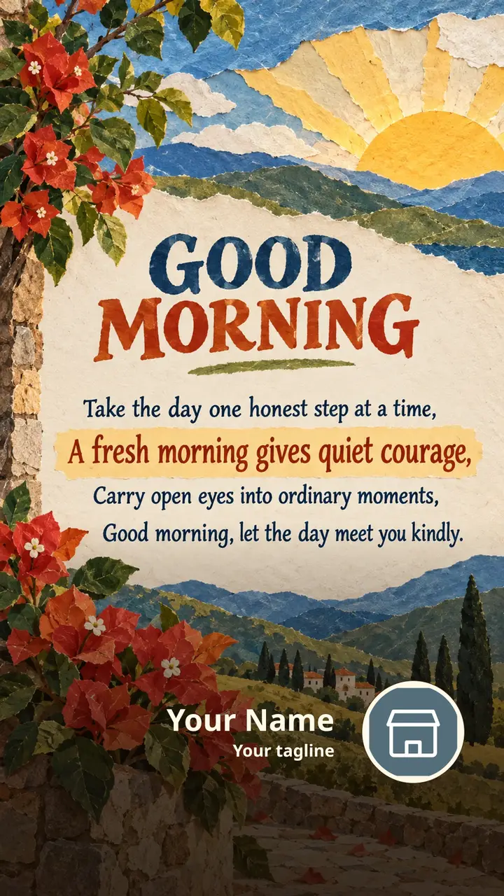 GOOD MORNING - Take the day one honest step at a time, - Good Morning Image, Flowers, Sunrise, Nature