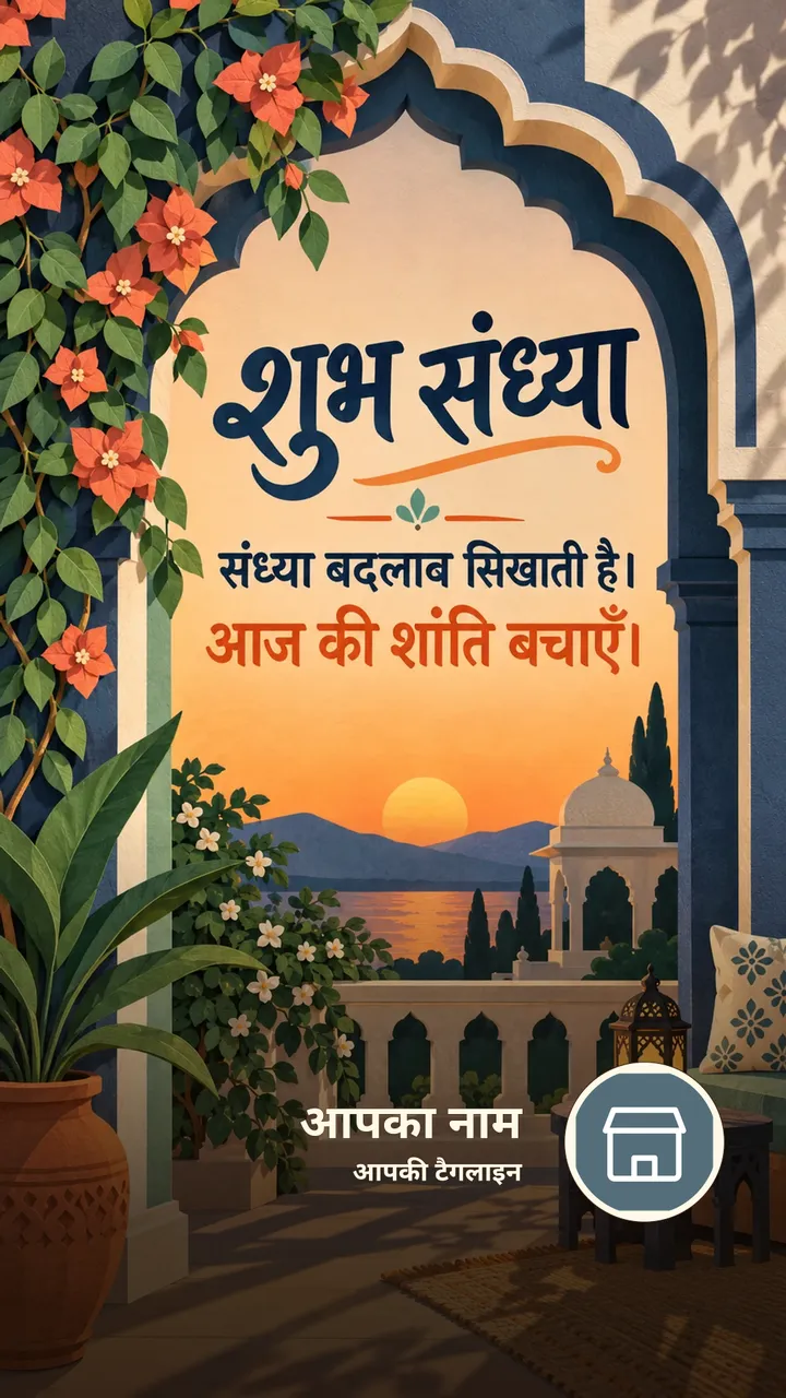शुभ संध्या - संध्या बदलाव सिखाती है। - आज की शांति बचाएँ। - Sandhya Image