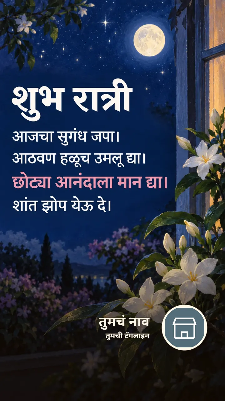 शुभ रात्री - आजचा सुगंध जपा। - Shubh Ratri Image, फुलं, चंद्र, चांदण्या
