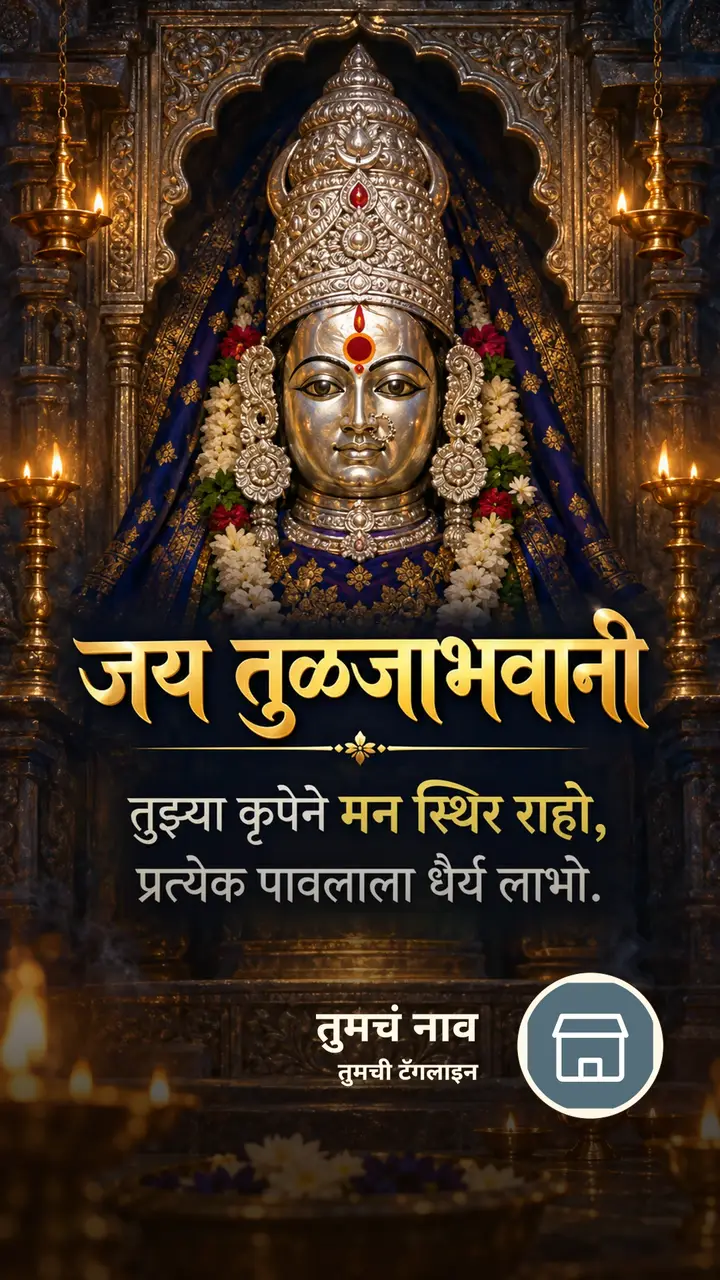 जय तुळजाभवानी - तुझ्या कृपेने मन स्थिर राहो, - Bhakti Image, फुलं, तुळजाभवानी