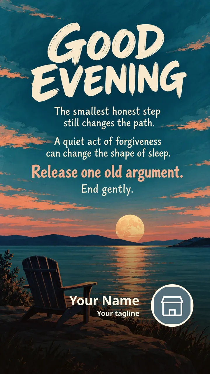 GOOD EVENING - The smallest honest step still changes the path. - A - Good Evening Image