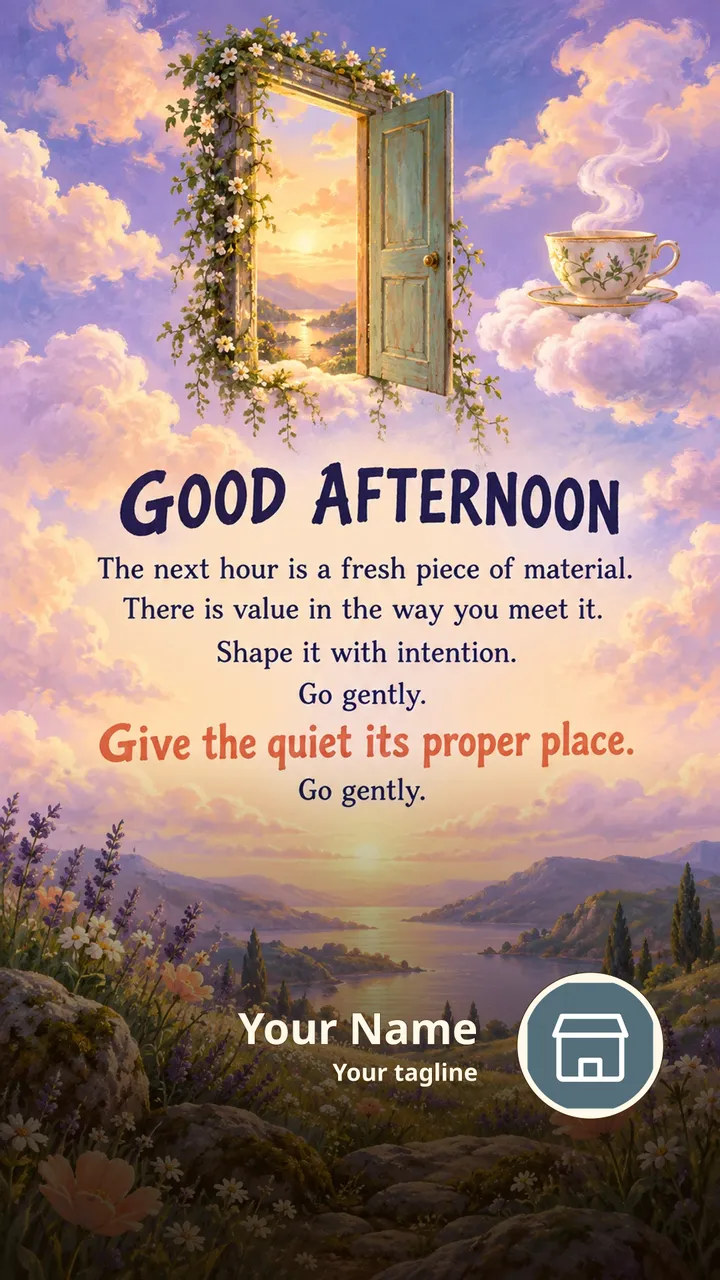 GOOD AFTERNOON - The next hour is a fresh piece of material. - Afternoon Image