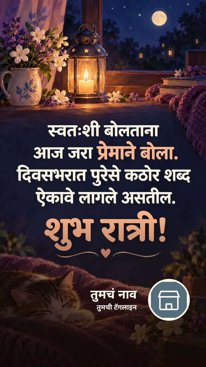 स्वतःशी बोलताना - Shubh Ratri Image, फुलं, मेणबत्ती