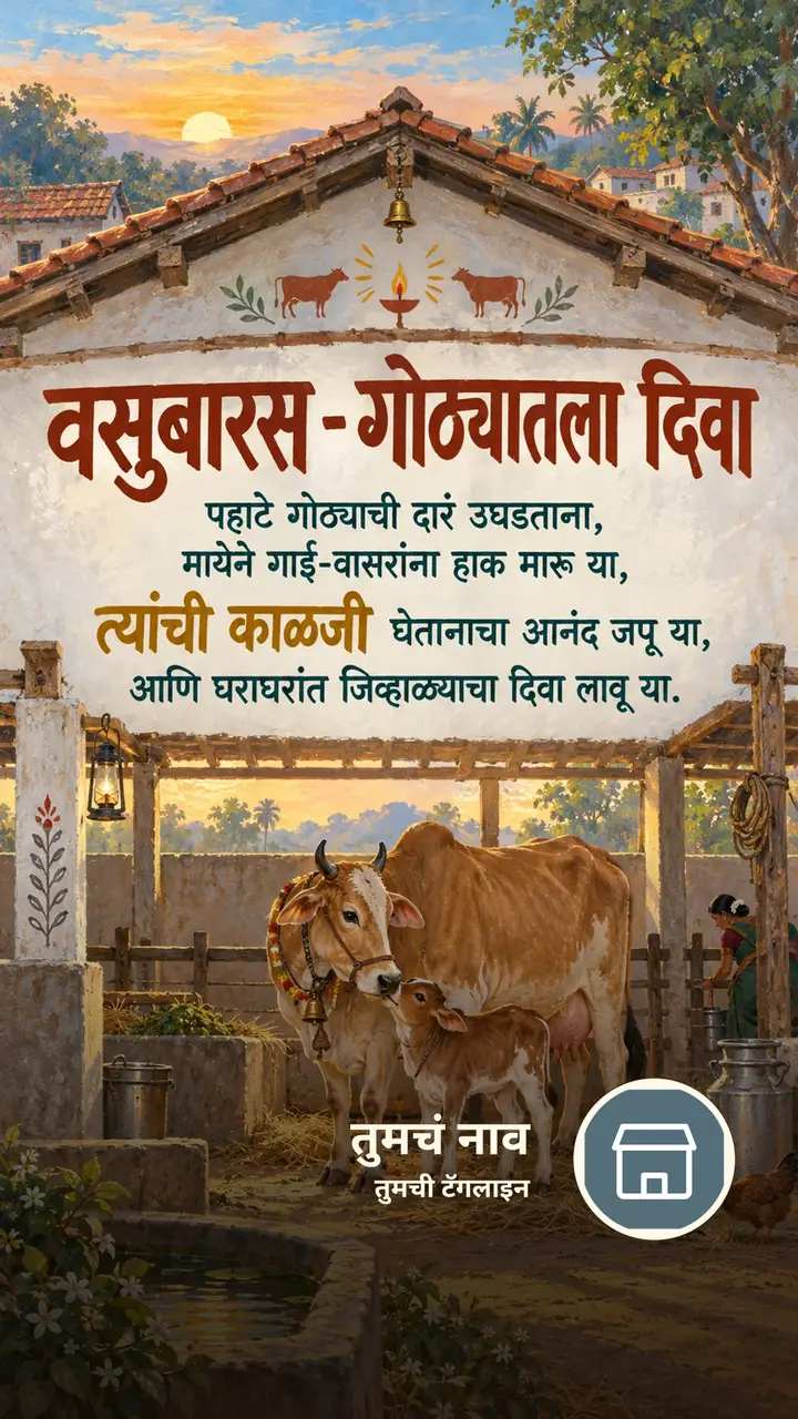 वसुबारस - गोठ्यातला दिवा - Festival Image, निसर्ग, दिवा, गाव