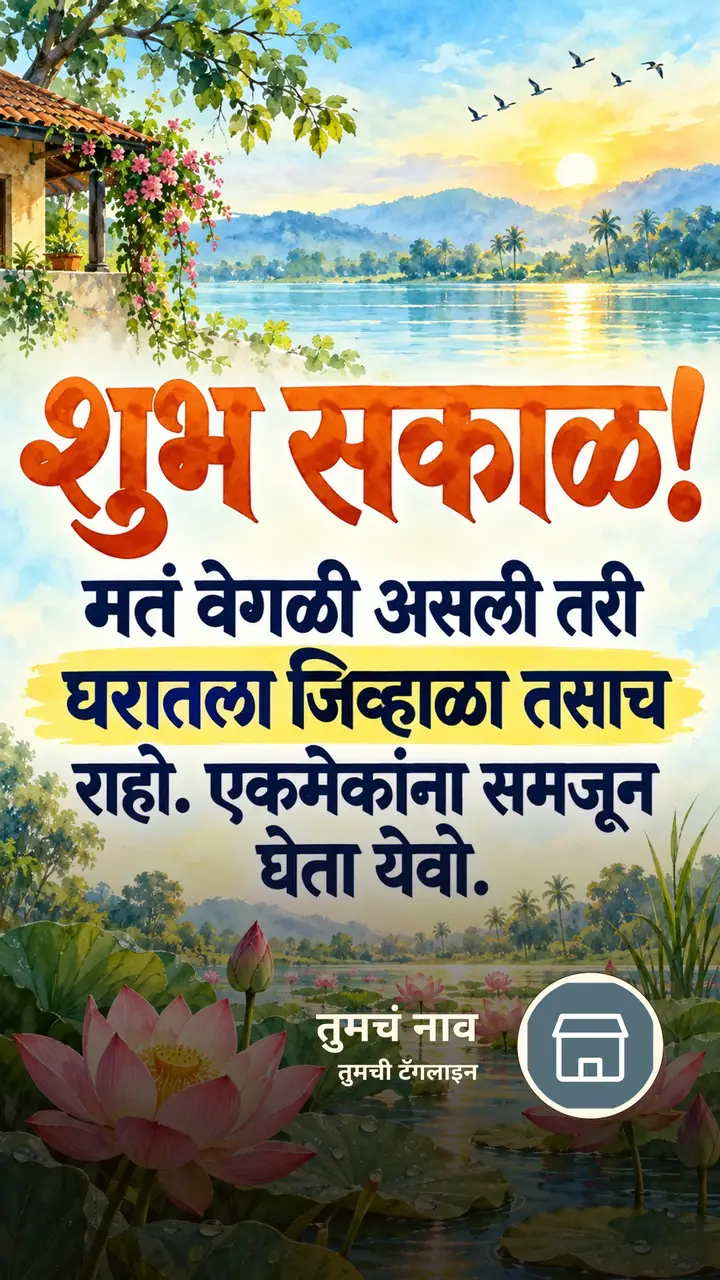 शुभ सकाळ! - मतं वेगळी असली तरी - Shubh Sakal Image, कमळ, पक्षी