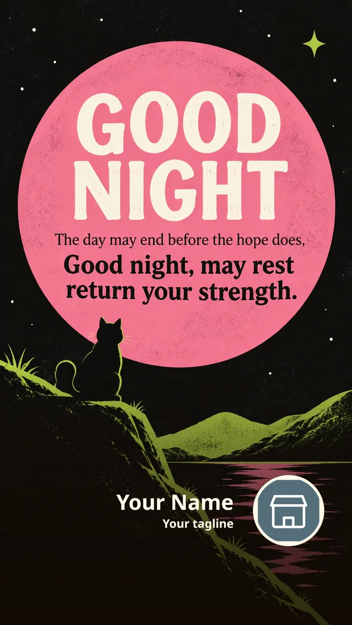 GOOD NIGHT - The day may end before the hope does, - Good night, may - Good Night Image, Moon, Stars, Candle