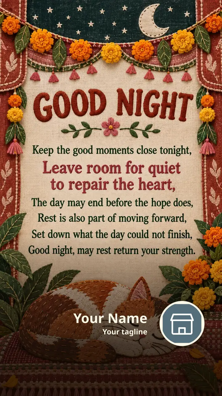 GOOD NIGHT - Keep the good moments close tonight, - Leave room for - Good Night Image, Moon, Stars, Candle