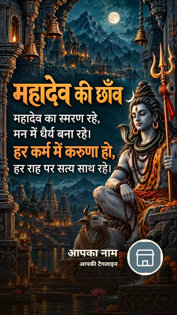 महादेव की छाँव - Bhakti Image, फूल, पहाड़, दीया, शिव