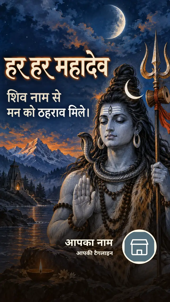 हर हर महादेव - शिव नाम से - Bhakti Image, आसमान, दीया, शिव