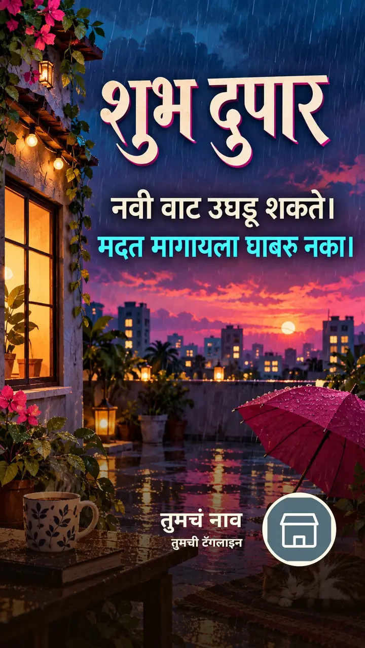 शुभ दुपार - नवी वाट उघडू शकते। - मदत मागायला घाबरू नका। - Shubh Dupar Image