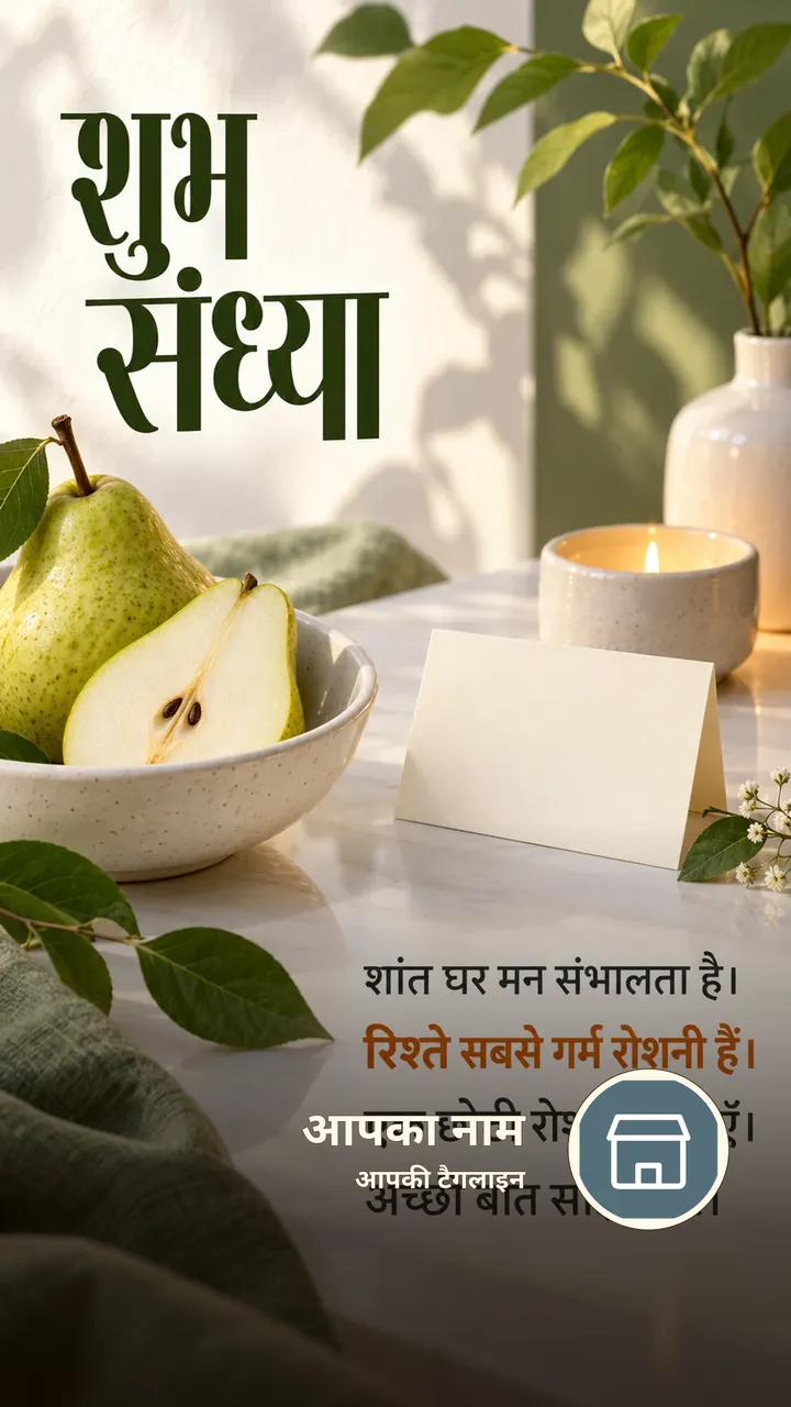 शुभ संध्या - शांत घर मन संभालता है। - रिश्ते सबसे गर्म - Sandhya Image