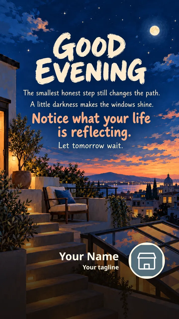 GOOD EVENING - The smallest honest step still changes the path. - A - Good Evening Image