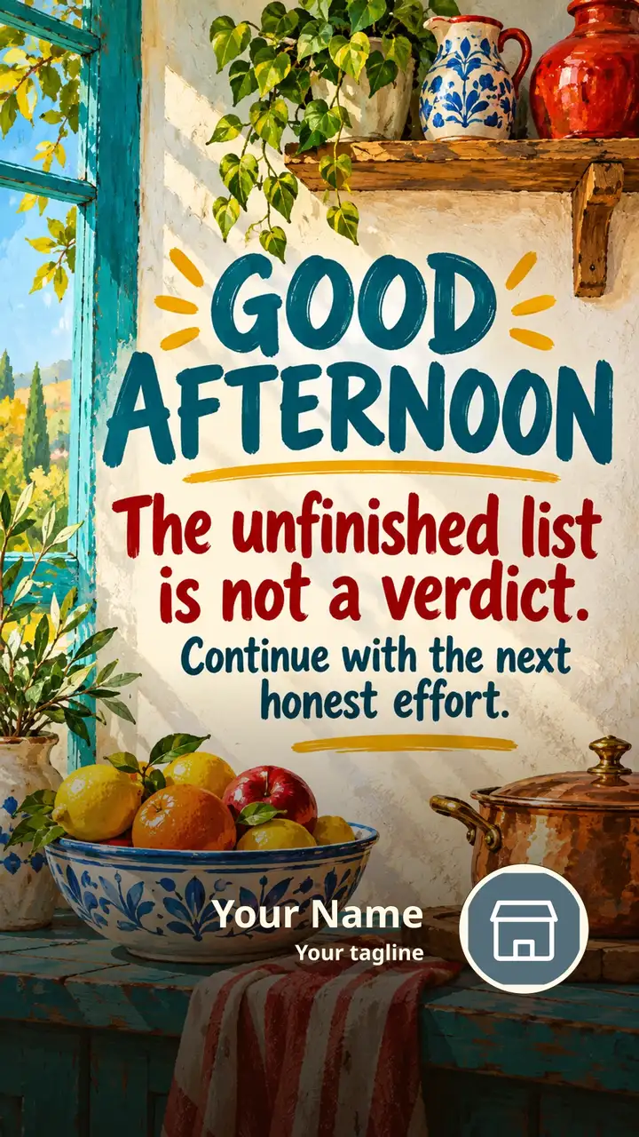 GOOD AFTERNOON - The unfinished list is not a verdict. - Afternoon Image