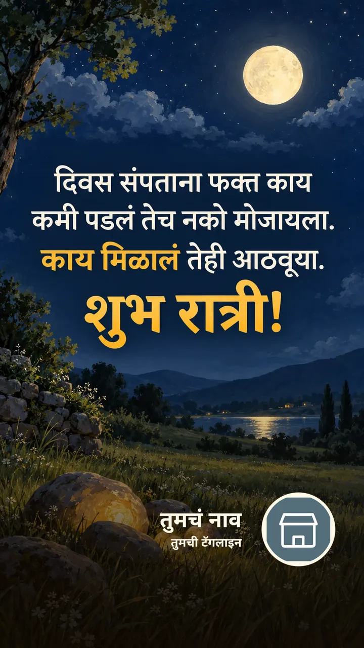 दिवस संपताना फक्त काय - Shubh Ratri Image, चंद्र, चांदण्या